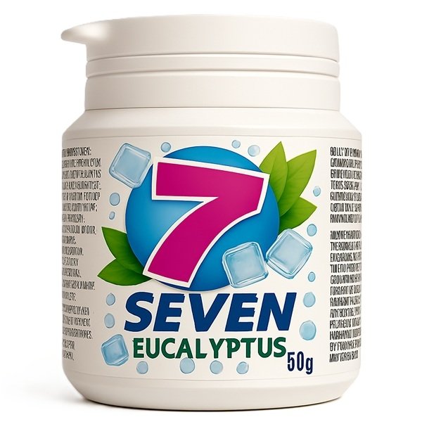 Round container eucalyptus sugar free chewing gum