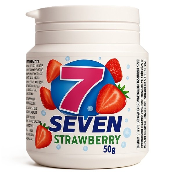 Round container strawberry sugar-free chewing gum